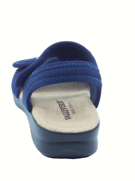 Valleverde Valleverde 25324 Blu Sandali con zeppa bassa per Donna in tessuto elasticizzato Blu