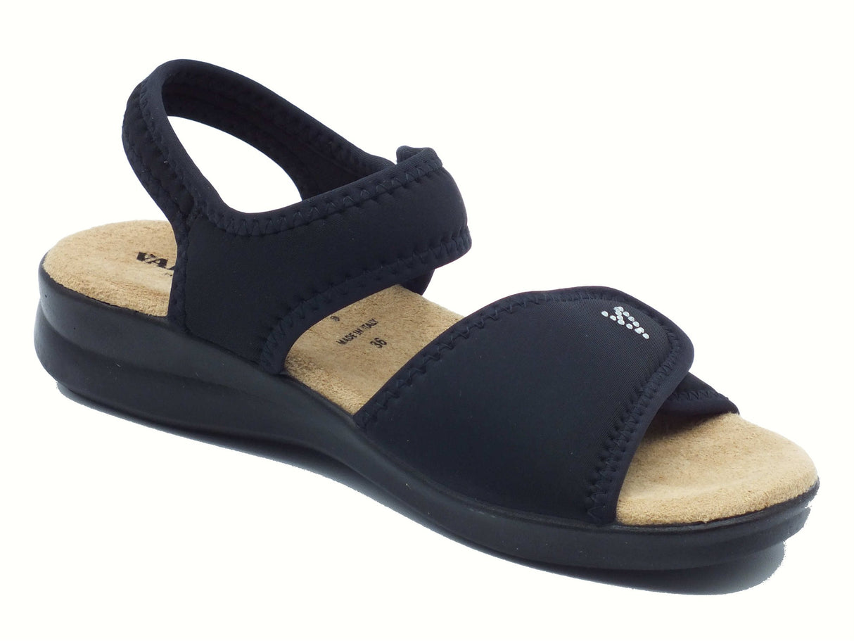 Valleverde Valleverde Sandali zeppa bassa Donna 25324 Nero sintetico oro Nero