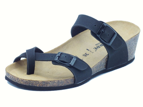 Valleverde Valleverde Infradito zeppa bassa Donna VG1395P Nero sintetico nero Nero