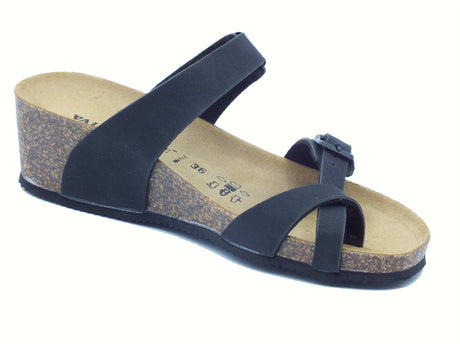 Valleverde Valleverde Infradito zeppa bassa Donna VG1395P Nero sintetico nero Nero