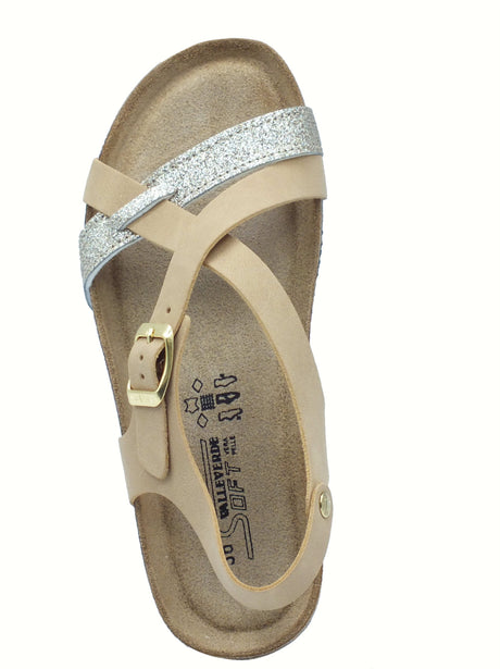 Valleverde Valleverde VG324AT Sabbia Sandali con zeppa per Donna econabuk e glitter Sabbia