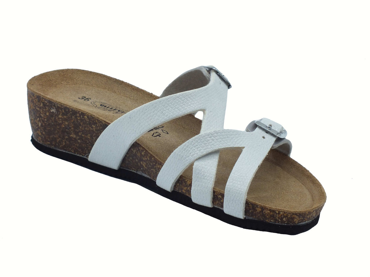 Valleverde Valleverde VG335 Argento Sandali con zeppa bassa per Donna ecopelle doppia fibia Argento