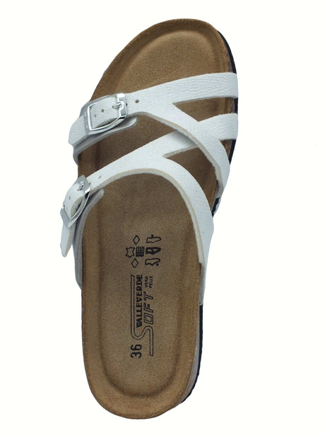 Valleverde Valleverde VG335 Argento Sandali con zeppa bassa per Donna ecopelle doppia fibia Argento