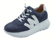 Wonders Wonders A-4002 Samira Nubuk Baltic Sneakers per Donna in nabuk blu zeppa alta bombata blu