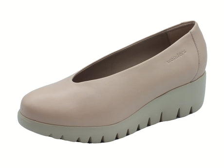 Wonders Wonders C-33150 Amour Sauvage Paloc Mocassini per Donna in pelle beige con zeppa alta Beige