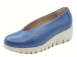 Wonders Wonders C-33150 Amour Sauvage Baltic Mocassini per Donna in pelle blu con zeppa alta blu