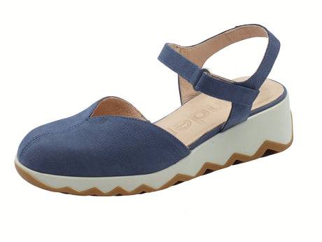 Wonders Wonders C-7601 Samara Nubuk Baltic Sandali per Donna in nabuk blu con zeppa blu