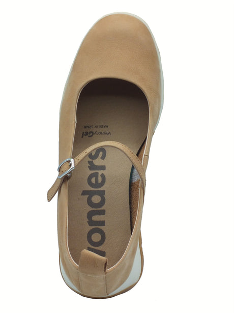 Wonders Wonders C-7604 Amanda Nubuk Sand Decoltè per Donna in Nabuk sabbia con zeppa Sand