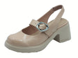 Wonders Wonders E-7111 Sora Lack Palo Sandali per Donna in pelle lucida beige con tacco alto e plateau beige