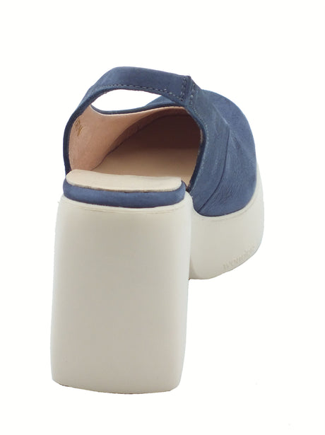 Wonders Wonders H-4970 Naima Nubuk Baltic Sandali per Donna in nabuk blu con tacco alto e plateau blu