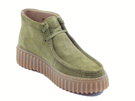 Clarks Clarks Torhill Moss Olive Suede Scarponcini per Donna in camoscio Olive Suede