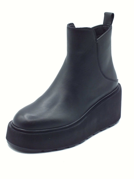 CafèNoir CAFèNOIR FL1113 Nero Tronchetti per Donna in pelle con lampo e zeppona Nero