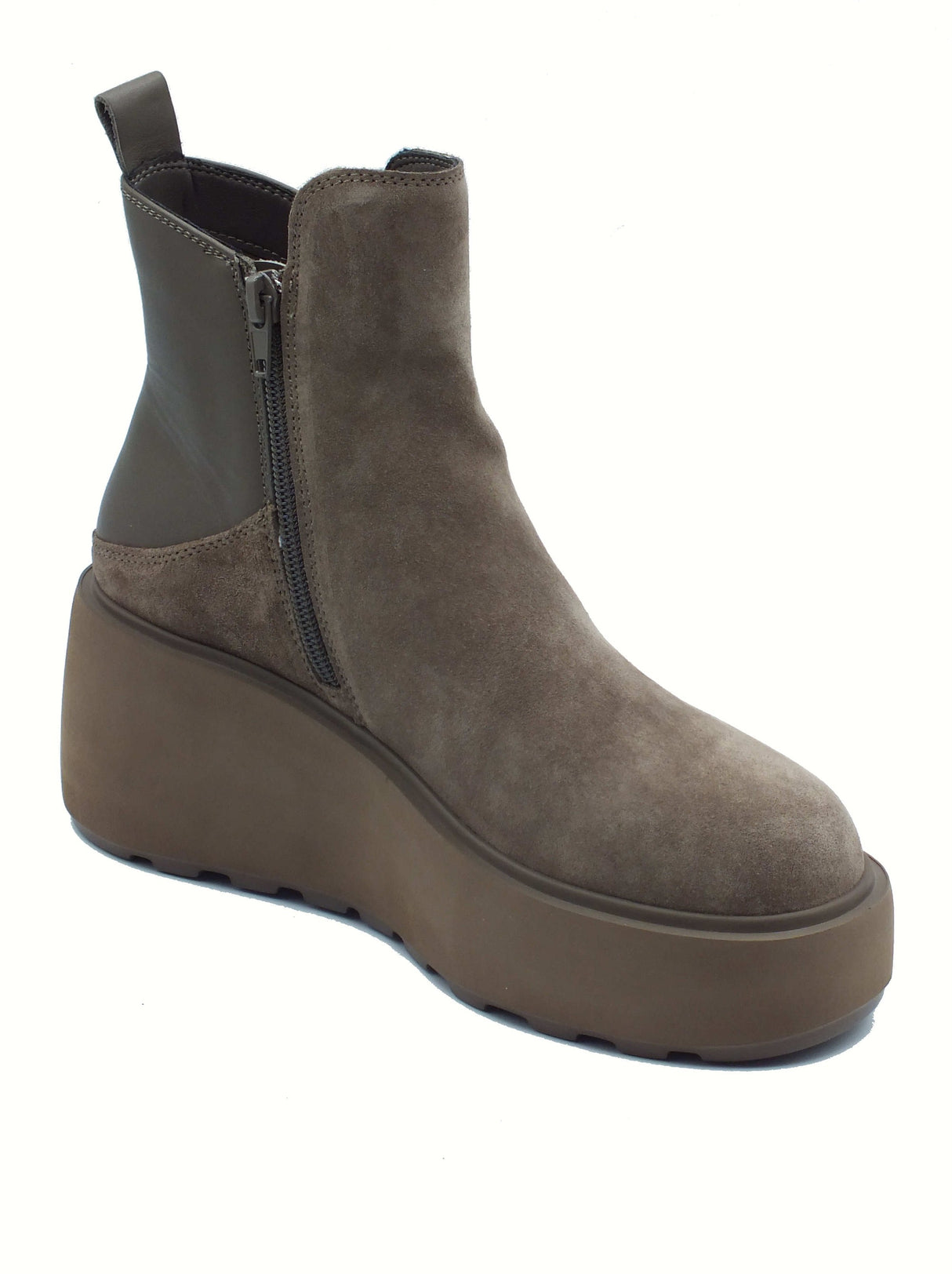 CafèNoir CAFèNOIR FL6013 Taupe Tronchetti per Donna in scamosciato con lampo e zeppona Taupe