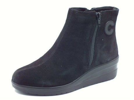 Cinzia Soft Cinzia Soft IV13898 Black Tronchetti per Donna in nabuk nero con lampo Black