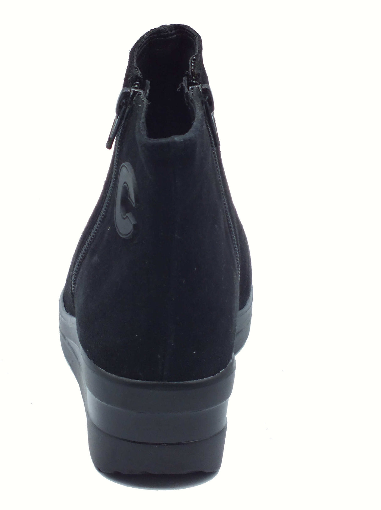 Cinzia Soft Cinzia Soft IV13898 Black Tronchetti per Donna in nabuk nero con lampo Black