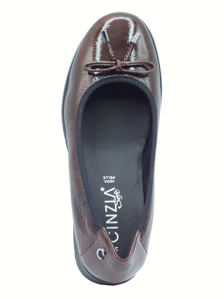 Cinzia Soft Cinzia Soft IV8920546G Borgogna Ballerine Confort per Donna in pelle verniciata zeppa bassa Borgogna