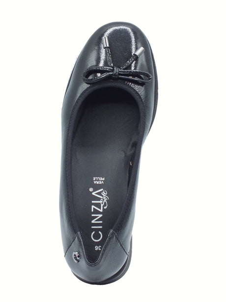 Cinzia Soft Cinzia Soft IV8920546G Black Ballerine Confort per Donna in pelle verniciata zeppa bassa Black