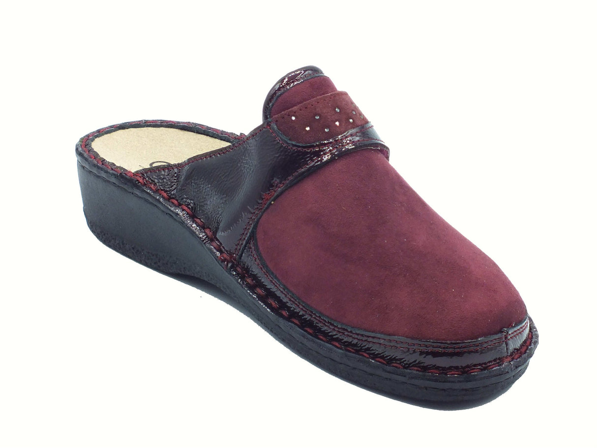 Cinzia Soft Cinzia Soft IM2977BA Bordò Pantofole per Donna in pelle e tessuto elasticizzato con stretch Bordò
