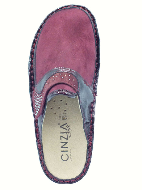 Cinzia Soft Cinzia Soft IM2977BA Bordò Pantofole per Donna in pelle e tessuto elasticizzato con stretch Bordò