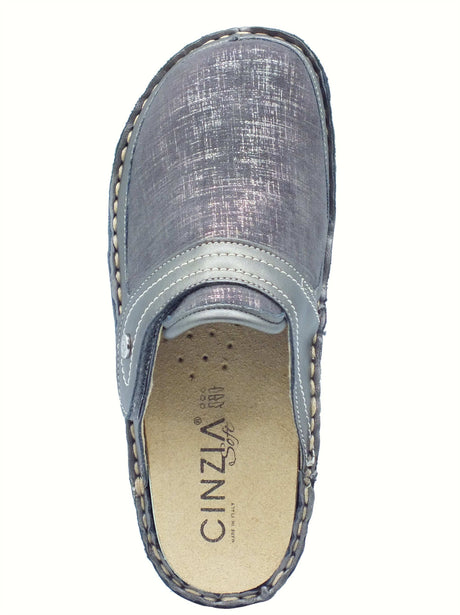 Cinzia Soft Cinzia Soft IM2977BA Piombo Pantofole per Donna in pelle e tessuto elasticizzato con stretch Piombo
