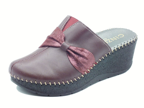 Cinzia Soft Cinzia Soft IM41002 Bordò Pantofole per Donna in pelle con zeppa Bordò