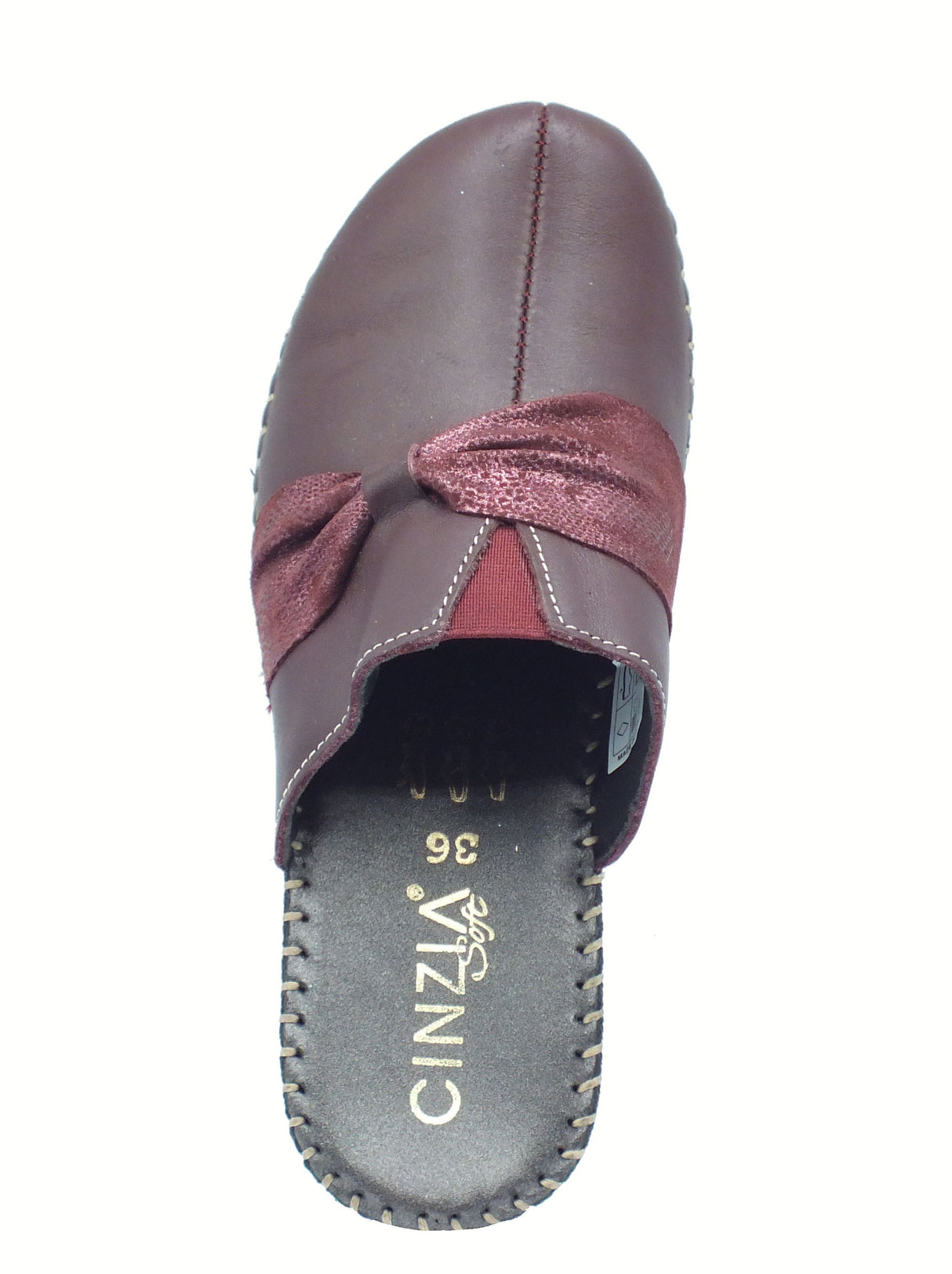 Cinzia Soft Cinzia Soft IM41002 Bordò Pantofole per Donna in pelle con zeppa Bordò