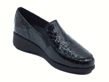 Cinzia Soft Cinzia Soft IV8920543 Black Mocassini per Donna in pelle cocco con zeppa media Black