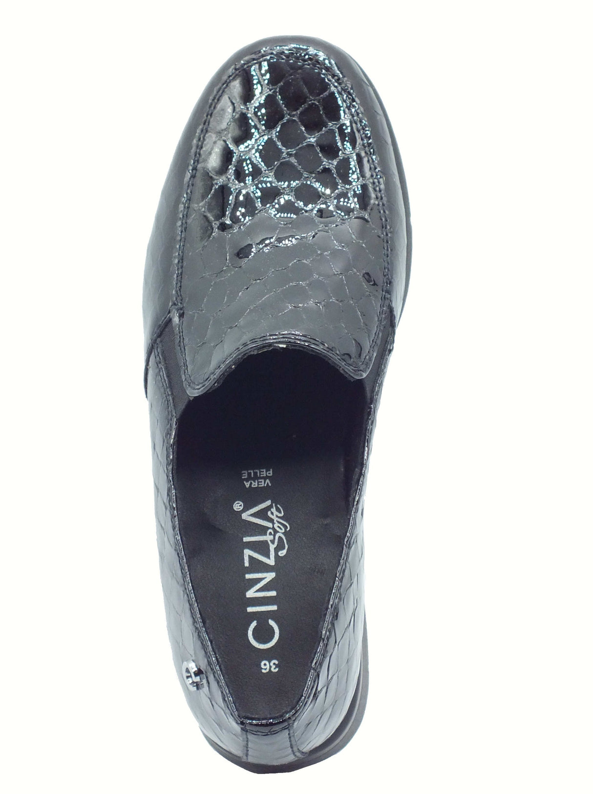 Cinzia Soft Cinzia Soft IV8920543 Black Mocassini per Donna in pelle cocco con zeppa media Black