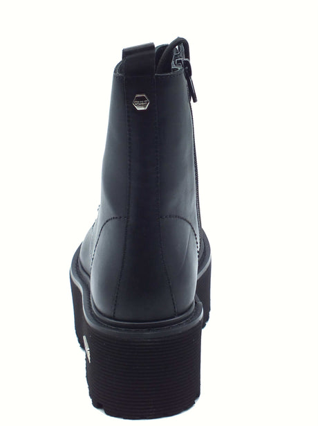 CULT CULT AXL CLW346000 Black Anfibi Donna in pelle lacci lampo e zeppa alta Black