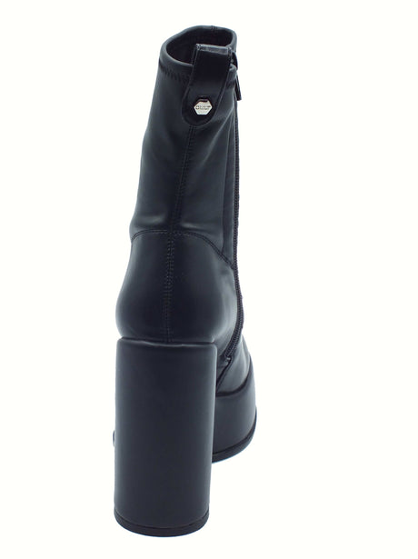 CULT Cult CLW410300 Bjork Black Tronchetti per Donna in pelle con lampo e taccone Black