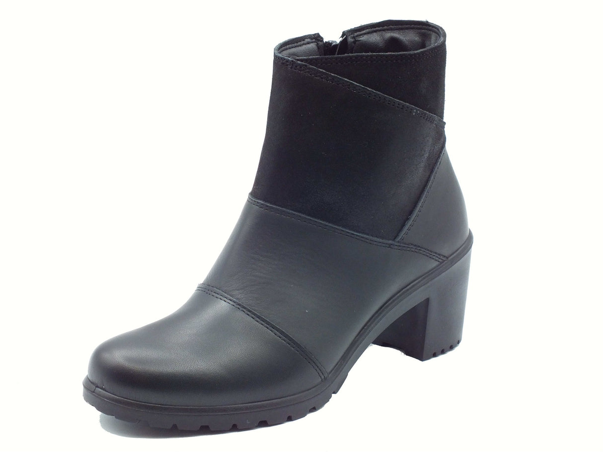 ENVAL Soft ENVAL Soft 8755100 Nappa Soft Nero Tronchetti per Donna in pelle e tessuto con lampo tacco medio Nero