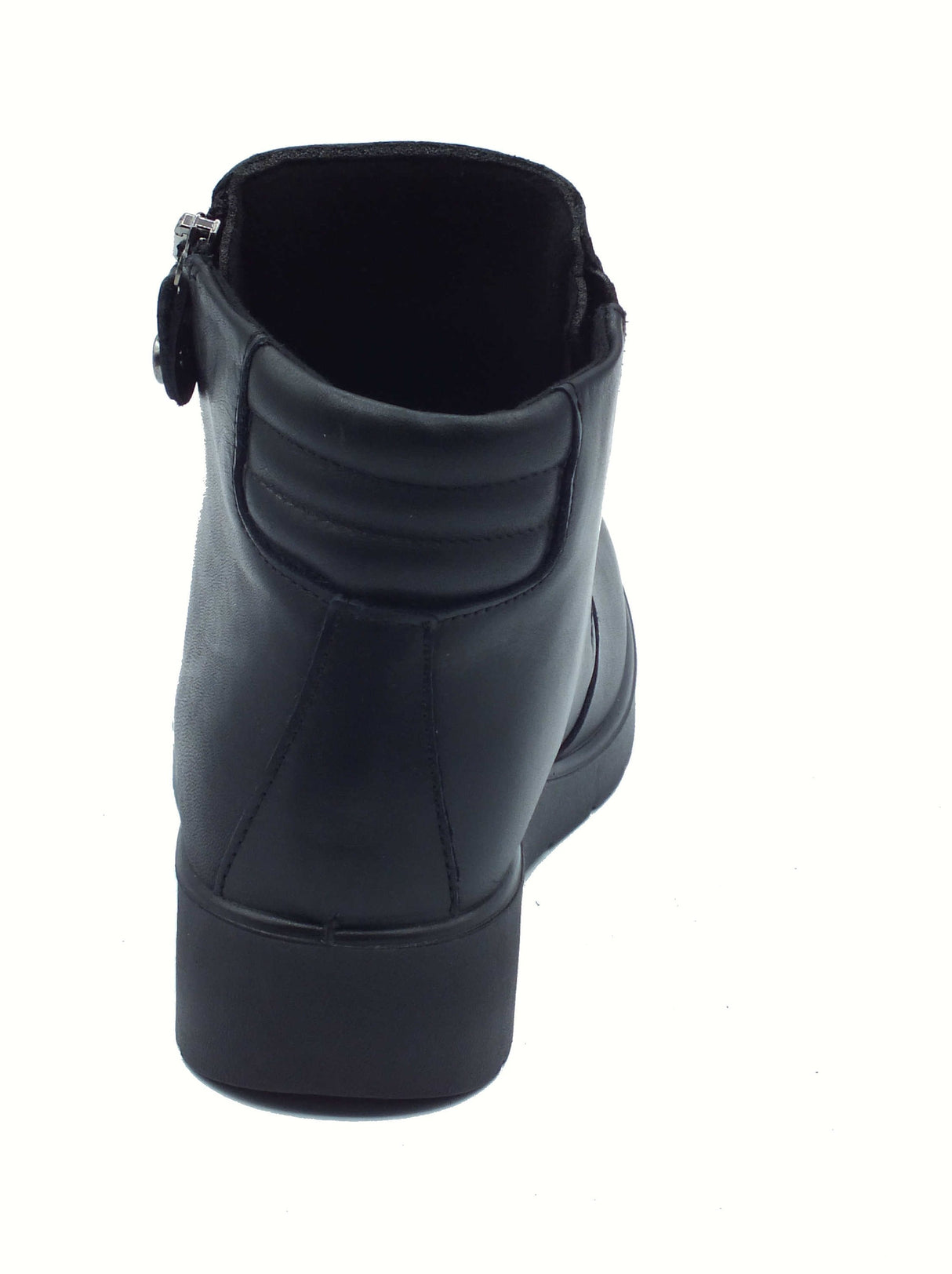 ENVAL Soft ENVAL Soft 8761400 Nappa Soft Nero Tronchetti accollati per Donna in pelle con lampo zeppa bassa Nero