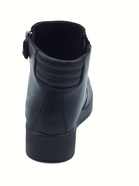 ENVAL Soft ENVAL Soft 8761400 Nappa Soft Nero Tronchetti accollati per Donna in pelle con lampo zeppa bassa Nero