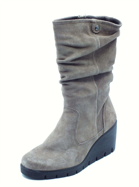 ENVAL Soft ENVAL Soft 8769622 Scam. Fango Tronchetti per Donna in camoscio con lampo zeppa media Fango