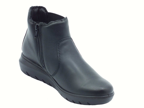ENVAL Soft ENVAL Soft 8773600 Nappa Soft Nero Tronchetti bassi per Donna in pelle con lampo zeppa bassa Nero