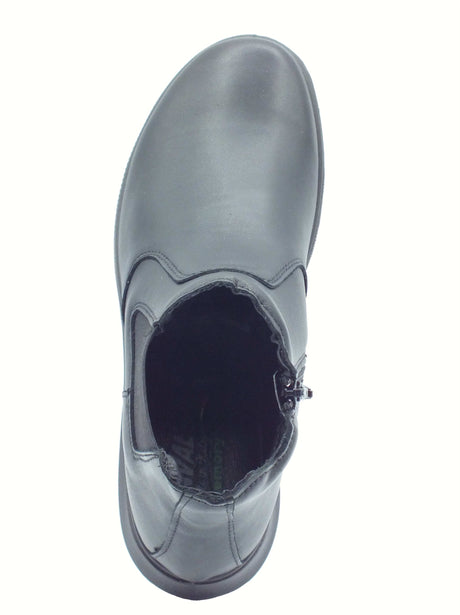 ENVAL Soft ENVAL Soft 8773600 Nappa Soft Nero Tronchetti bassi per Donna in pelle con lampo zeppa bassa Nero