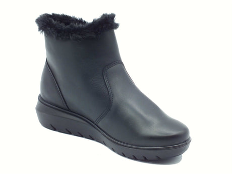 ENVAL Soft ENVAL Soft 8773700 Nappa Soft Nero Tronchetti per Donna in pelle con lampo zeppa bassa Nero