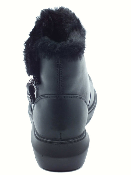 ENVAL Soft ENVAL Soft 8773700 Nappa Soft Nero Tronchetti per Donna in pelle con lampo zeppa bassa Nero