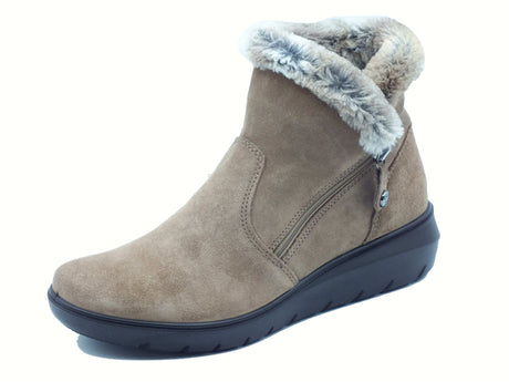 ENVAL Soft ENVAL 8773722 Scamosciato Fango Tronchetti per Donna in nabuk con lampo zeppa bassa Fango