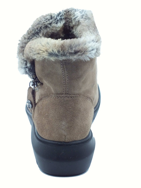 ENVAL Soft ENVAL 8773722 Scamosciato Fango Tronchetti per Donna in nabuk con lampo zeppa bassa Fango