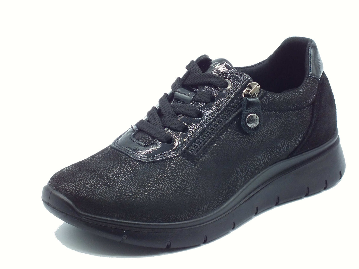 ENVAL Soft ENVAL Soft 8775200 Scam Nero Sneakers confort con lampo e lacci per Donna in tessuto elasticizzato Nero