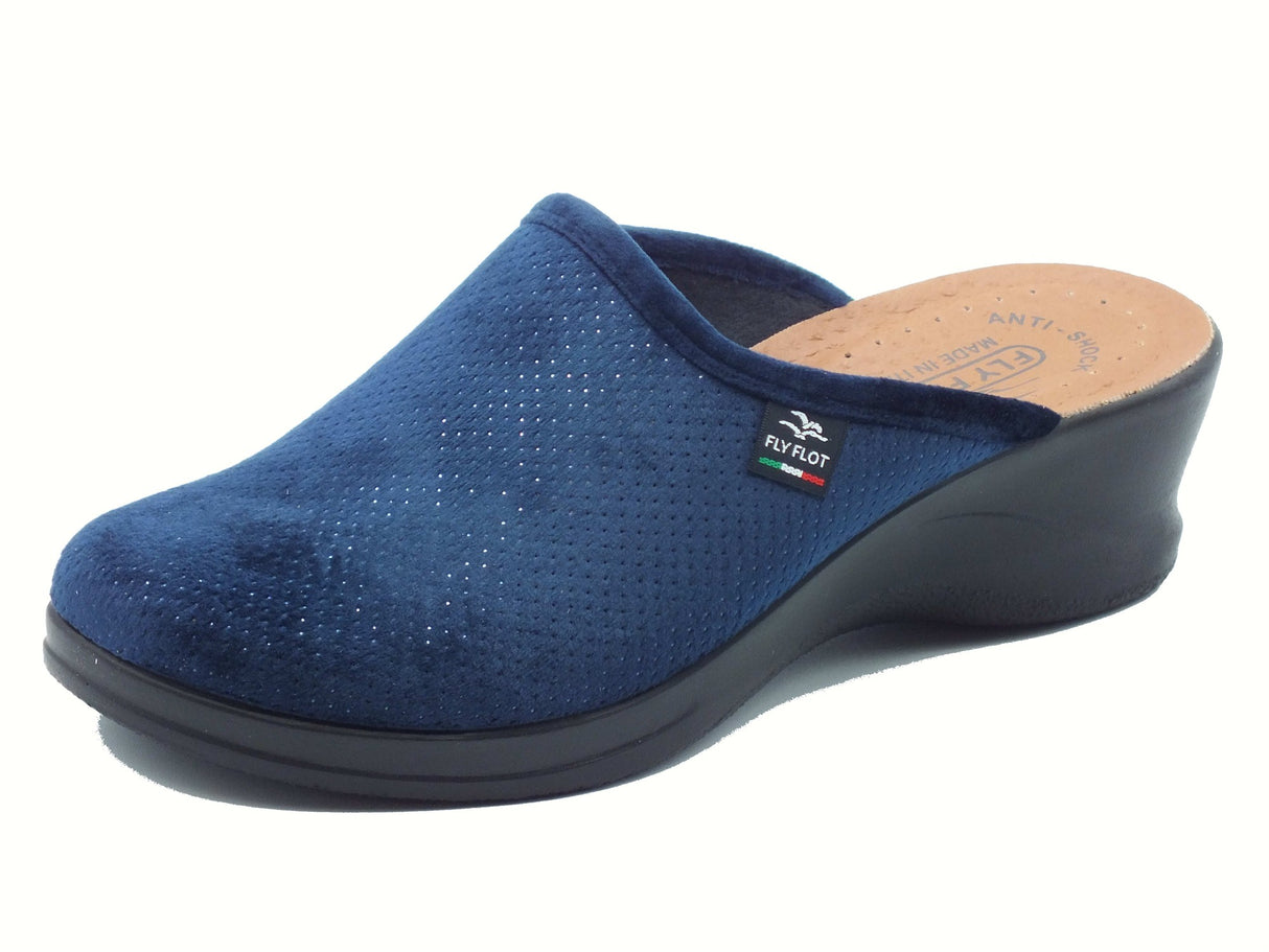 Fly Flot Fly Flot 96 W36 FE Valganna Blu Pantofole per Donna in tessuto con sottopiede anti-shock in pelle Blu