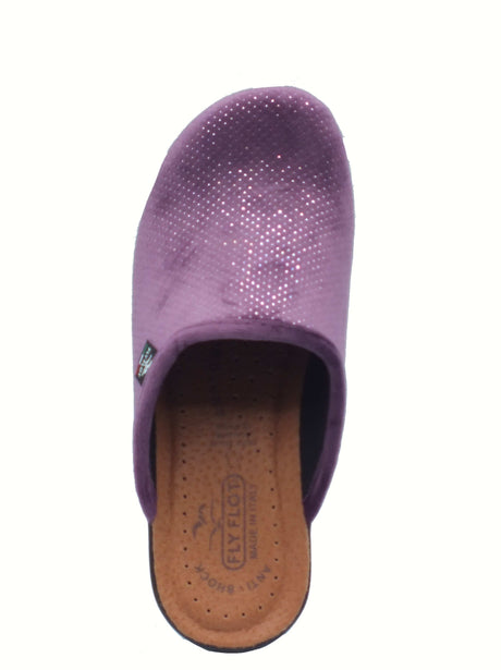 Fly Flot Fly Flot 96 W36 FE Valganna Lilla Pantofole per Donna in tessuto con sottopiede anti-shock in pelle Lilla