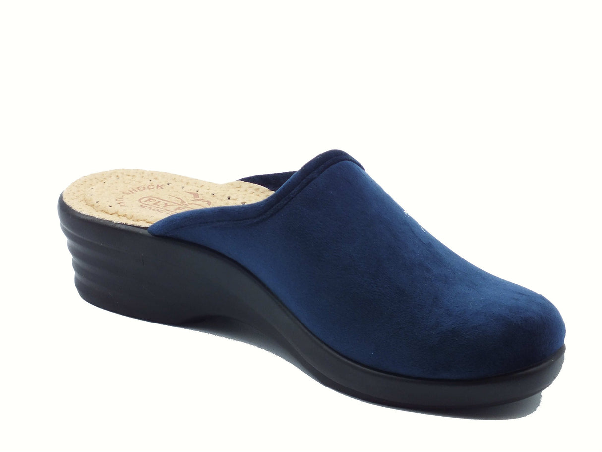 Fly Flot Fly Flot L8 P17 PE Acquafredda Blu Pantofole per Donna in tessuto con sottopiede anti-shock in pelle Blu