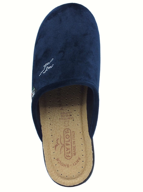 Fly Flot Fly Flot L8 P17 PE Acquafredda Blu Pantofole per Donna in tessuto con sottopiede anti-shock in pelle Blu
