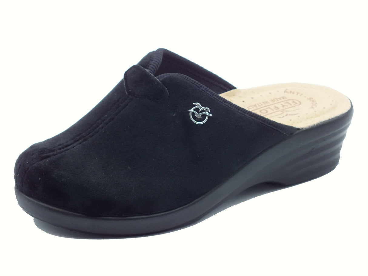 Fly Flot Fly Flot L8 X68 PE Piubega Nero Pantofole per Donna in tessuto con sottopiede anti-shock in pelle nero