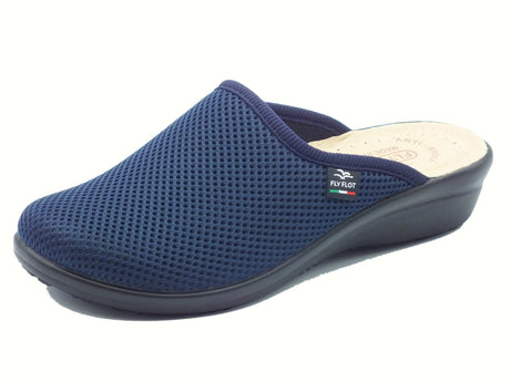 Fly Flot Fly Flot T4 368 FE Anoia Blu Pantofole per Donna in tessuto con sottopiede anti-shock in pelle Blu