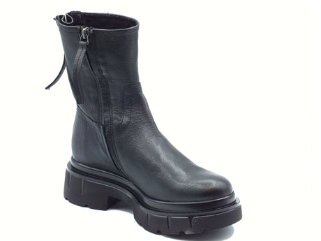 GIO+ GIO+ CORA07B Combi Black Tronchetti per Donna in pelle con tacco Combi Black