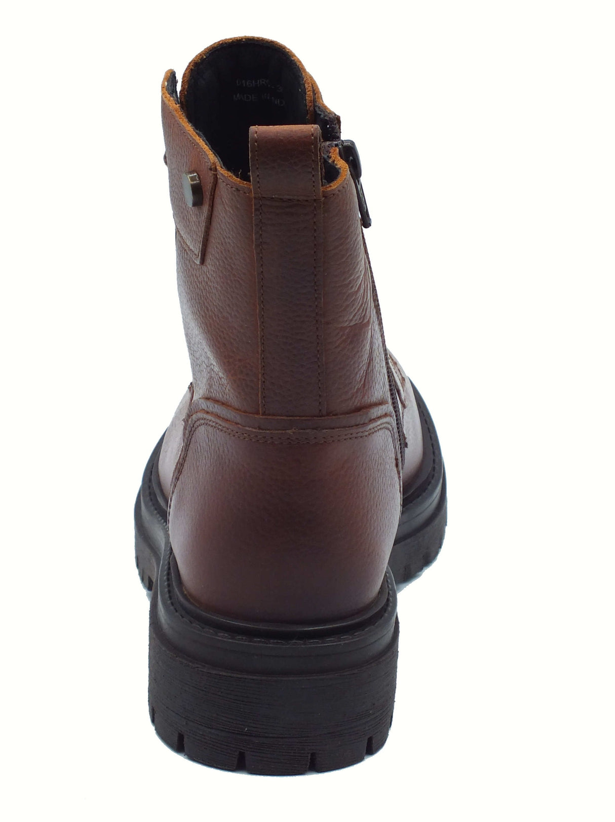 Geox Geox D16HRC Iridea Brown Anfibi per Donna in pelle marrone con lacci e lampo Brown