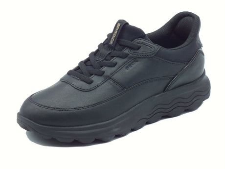 Geox Geox D567MB Spherica Black Sneakers Sportive per Donna in pelle nera con zeppa Black